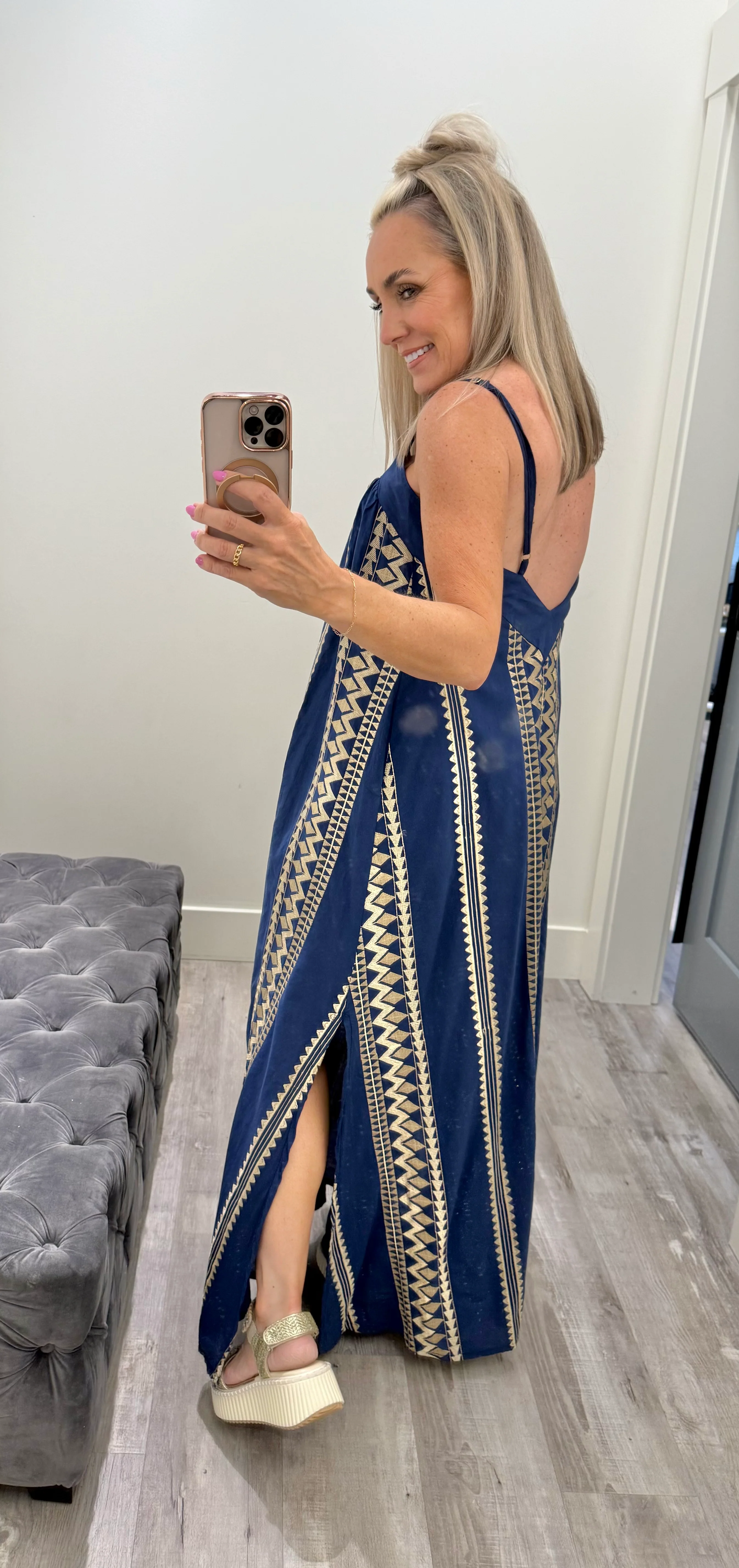 Andarna Dress Blue/Gold - Image 2