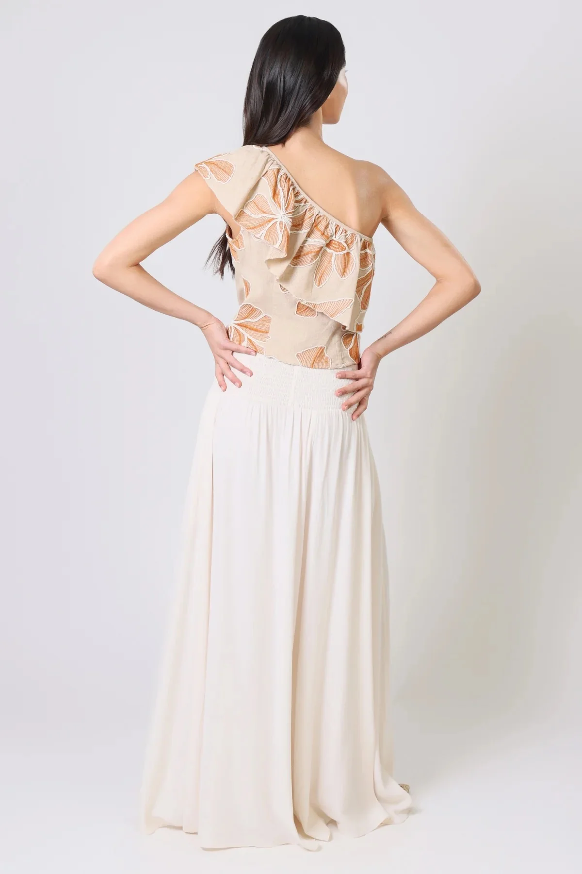 Bella Embroidered Top Brown - Image 3