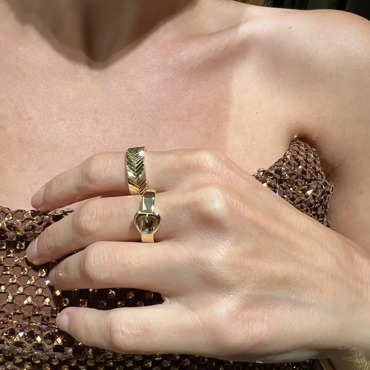 Belt Ring - 14K Gold Vermeil - Image 2