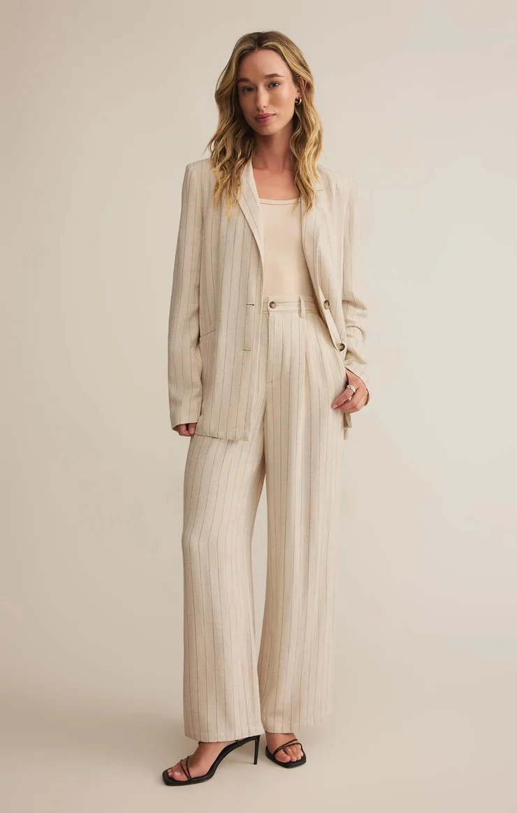 Bennett Pinstripe Pant Flax - Image 5