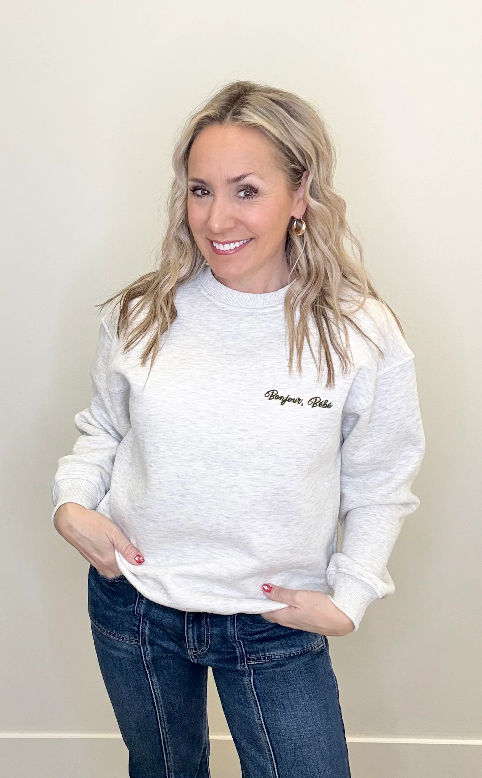 Bonjour Bébé Sweatshirt Heather Grey - Image 2