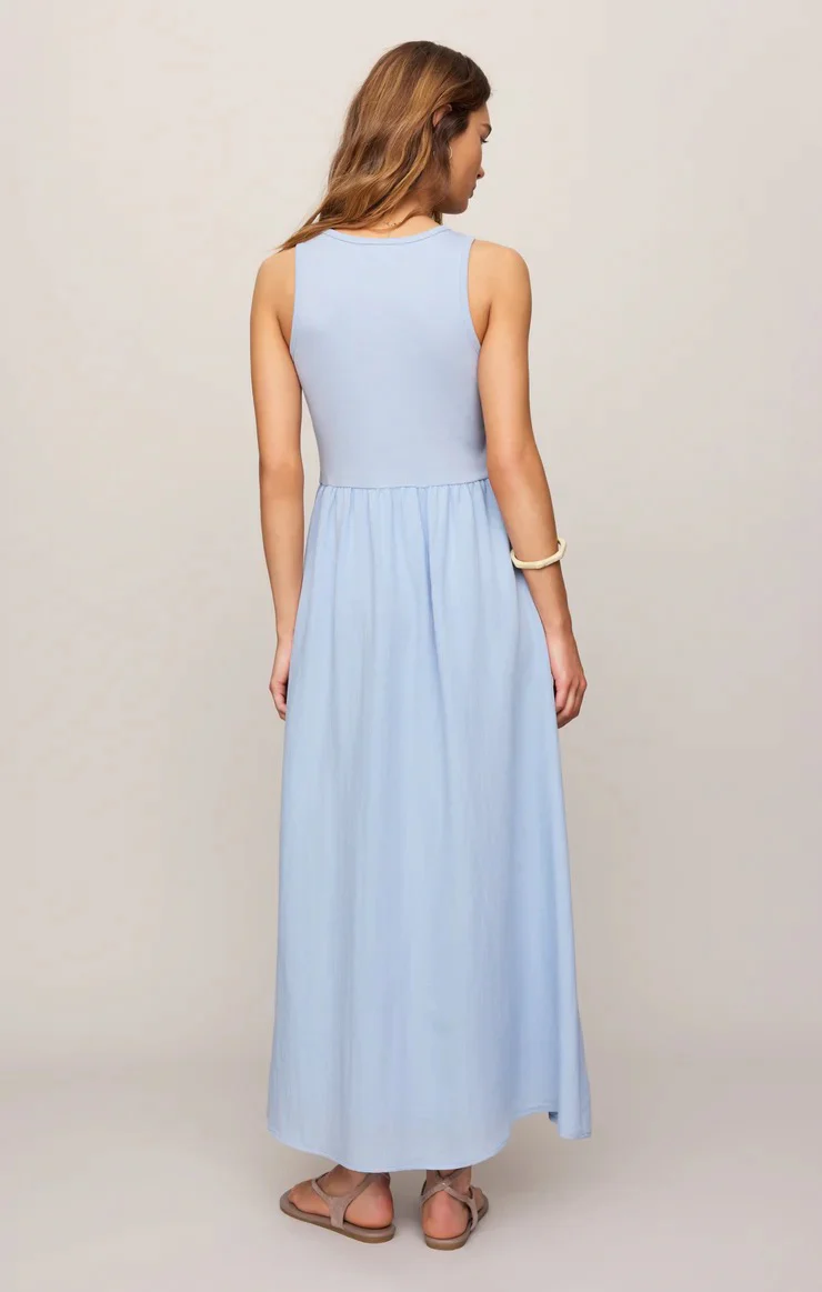 Charlotte Rib Midi Dress Blue Light - Image 2