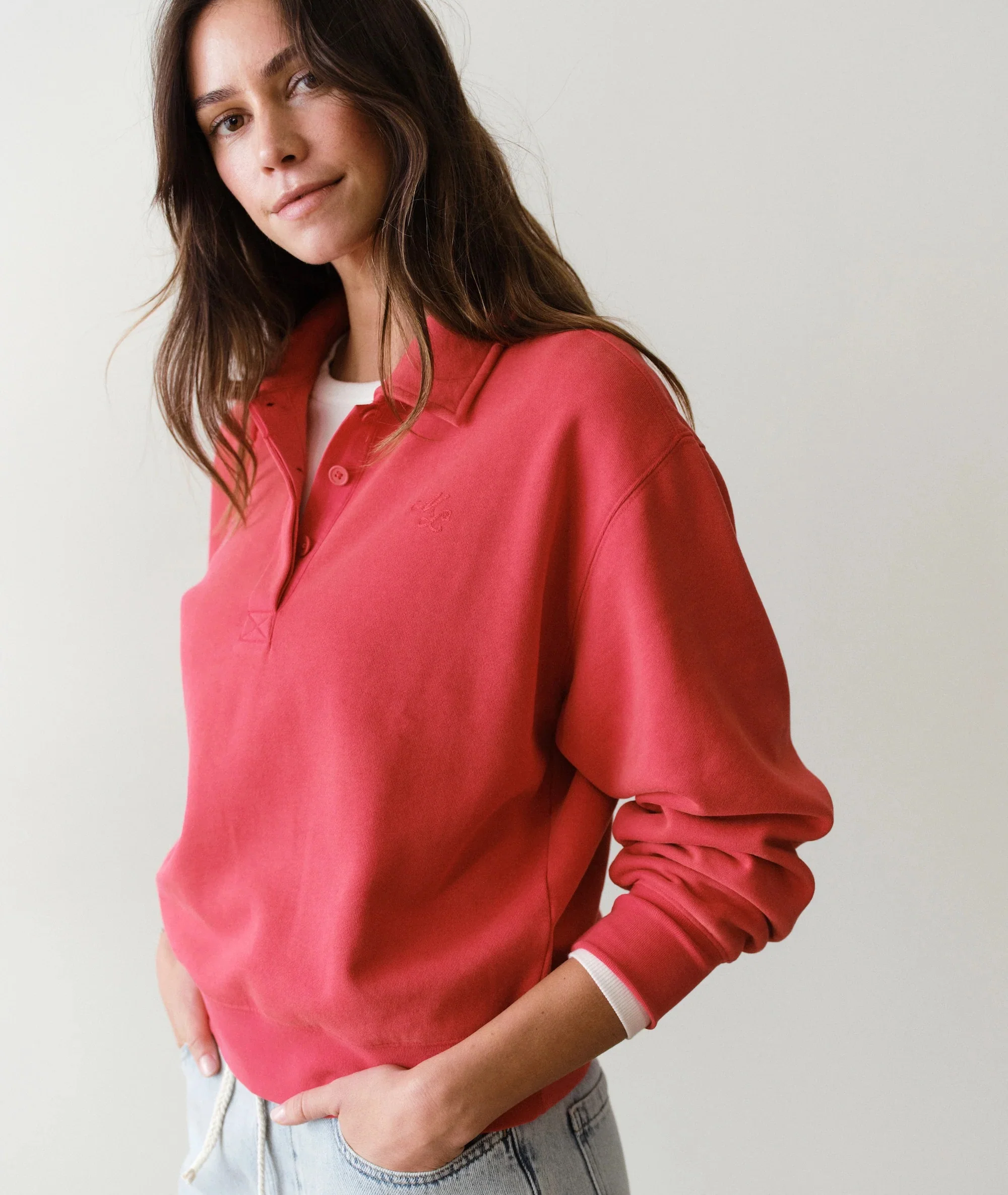 Cloud 9 Fleece Polo Faded Ruby - Image 2