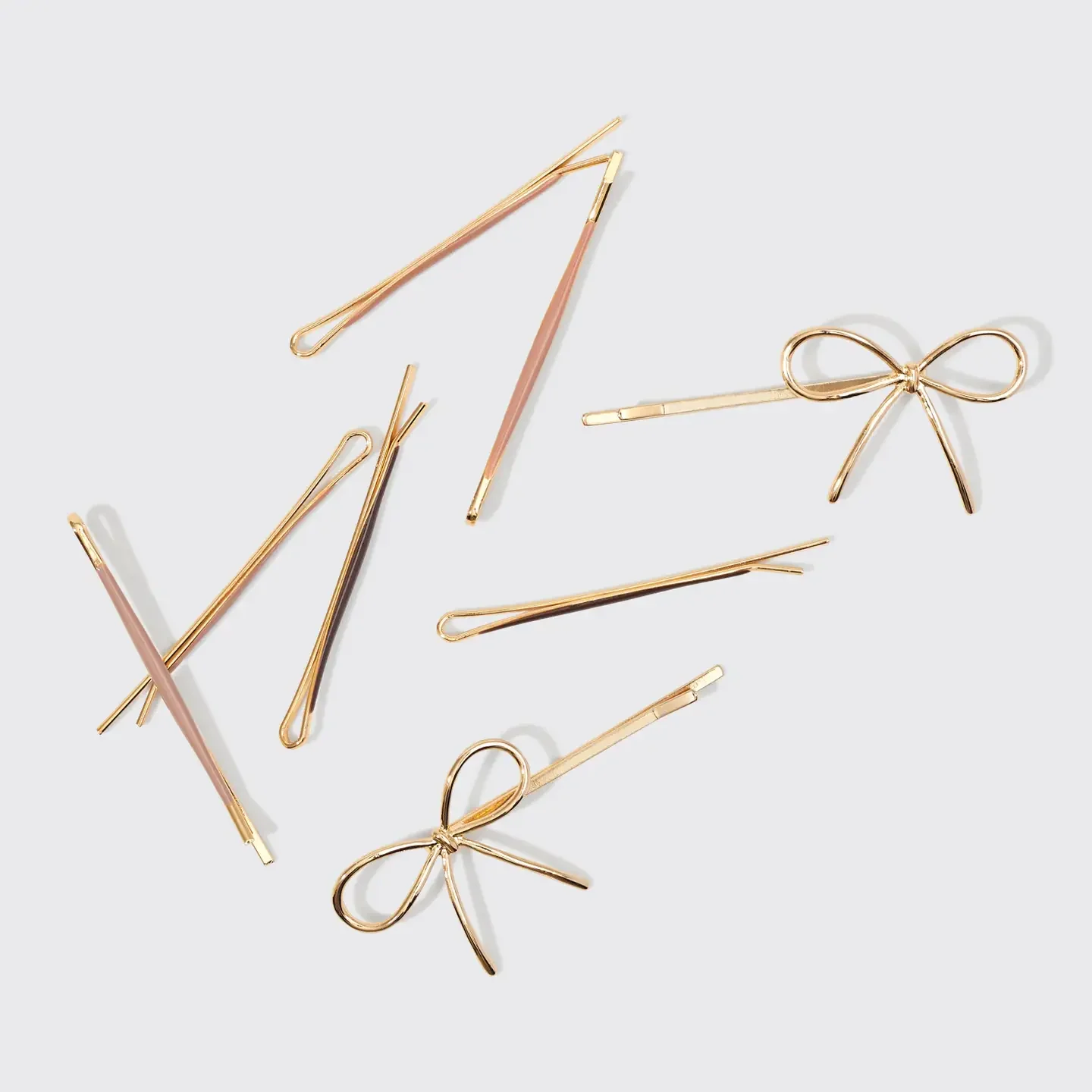 Cloud & Bow Bobby Pins 8pc Set Rosewood - Image 3