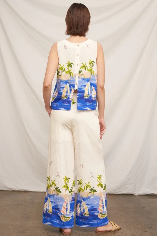 Coastal Print Tank w/ Back Buttons - Image 3