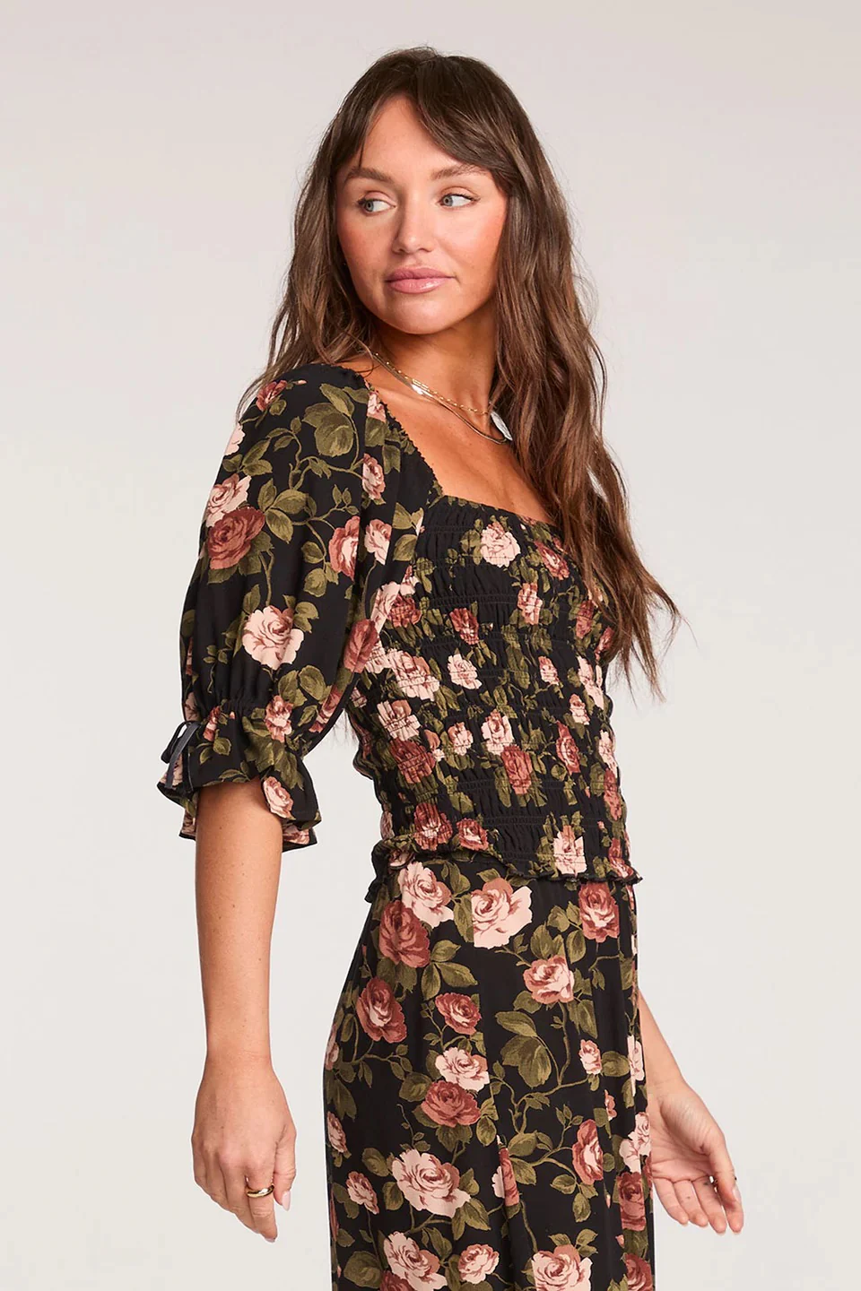 Eddith Top Black/Floral - Image 2