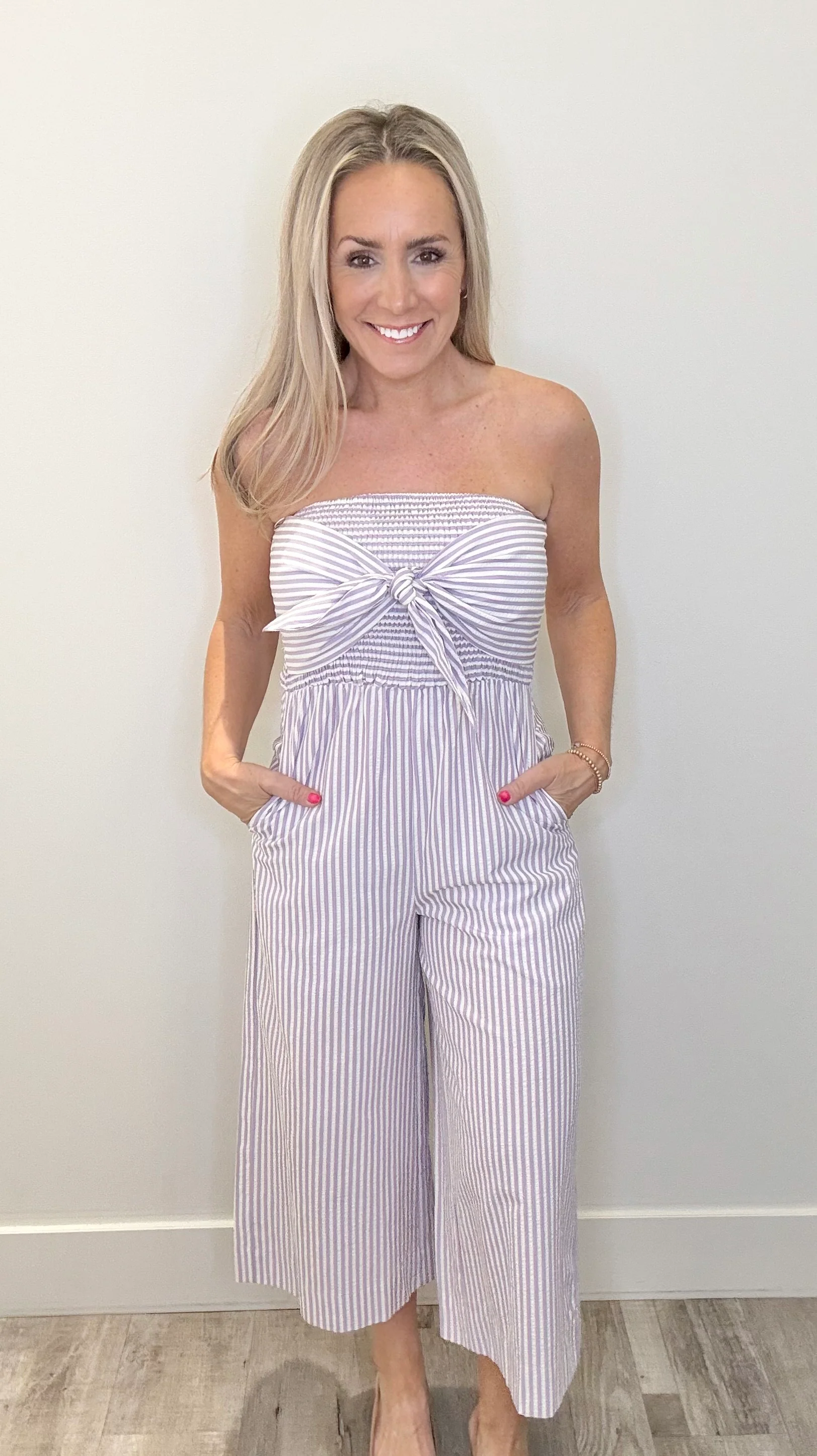 Elva Jumpsuit Lavender Stripe
