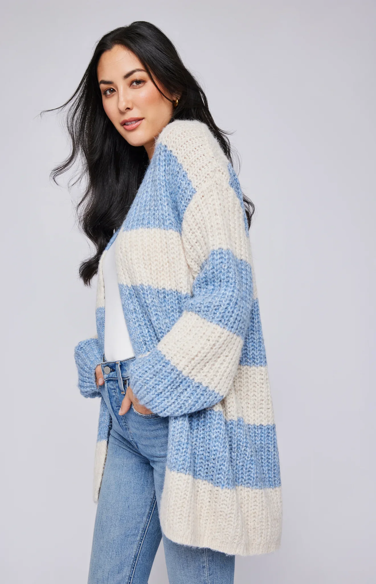Enid Cardigan Sky Stripe - Image 5