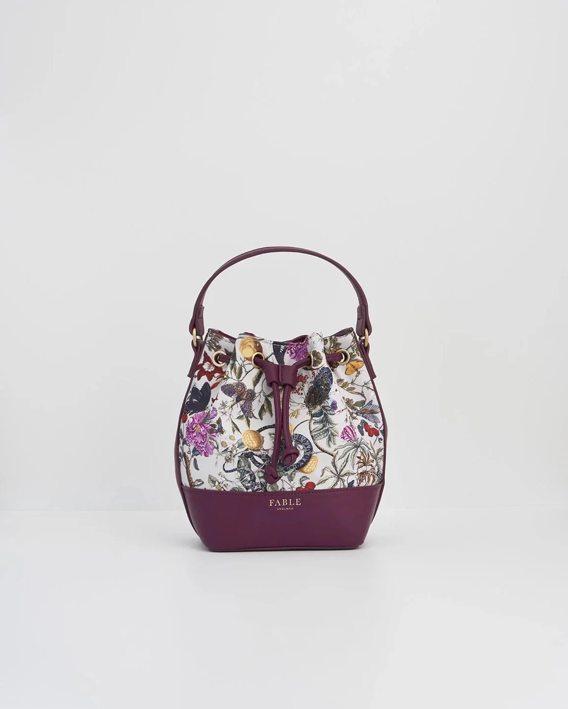 Floral Engravings Bucket Bag - Plum - Image 2