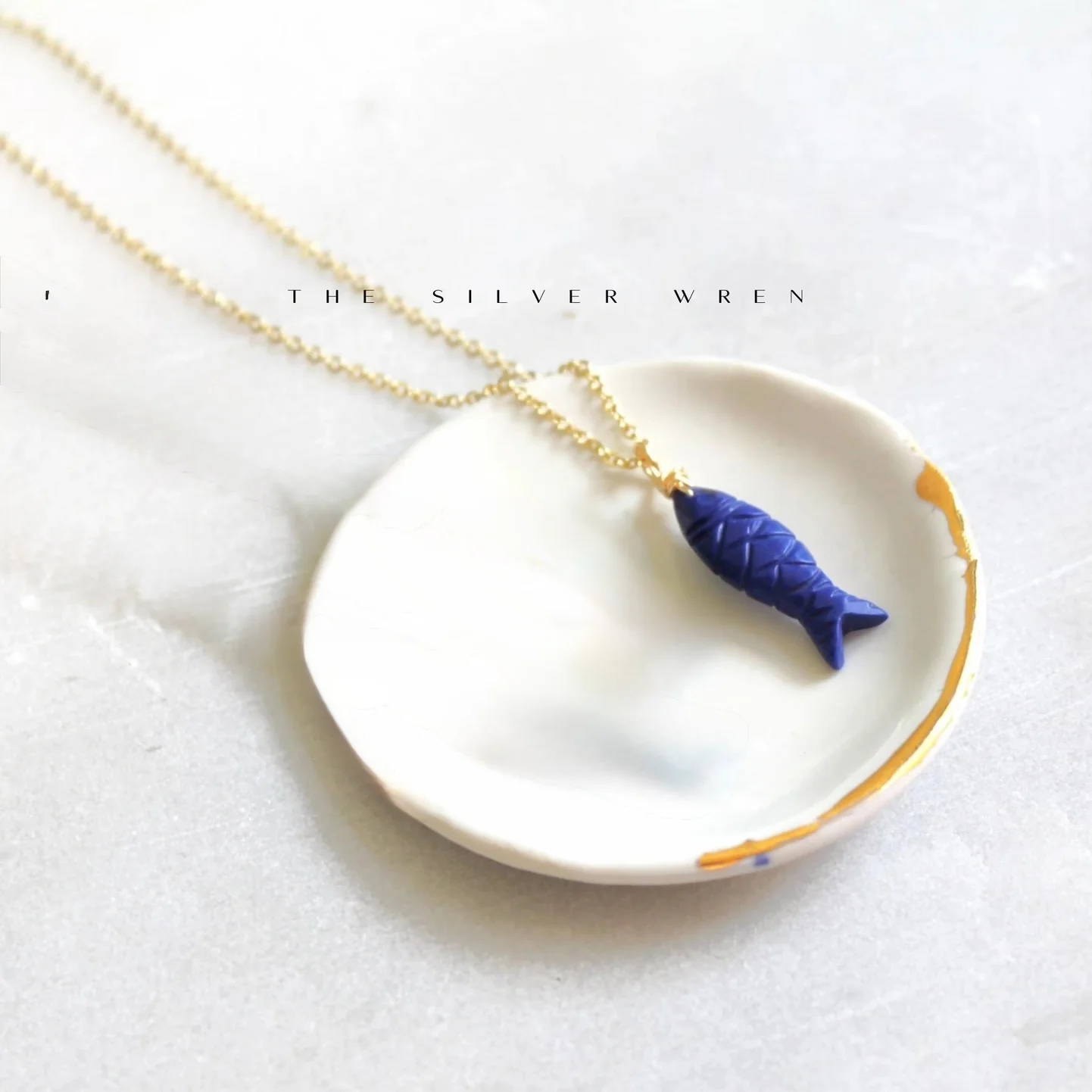 Gemstone Fish Pendant Necklace