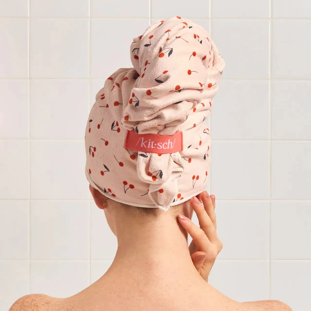 Hair Towel Wrap XL - Cherries - Image 3