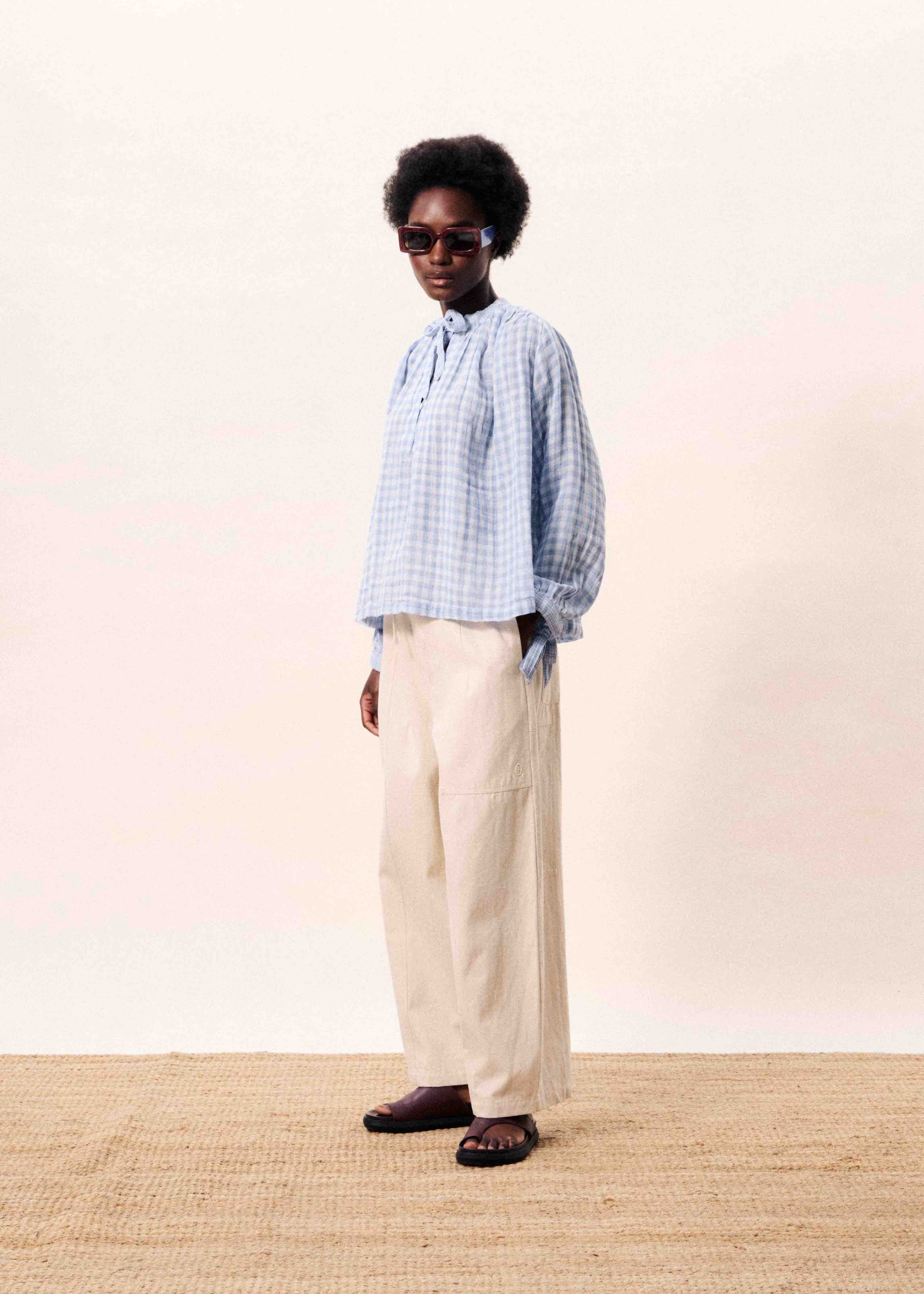 Havasia Blouse Blue Gingham - Image 2
