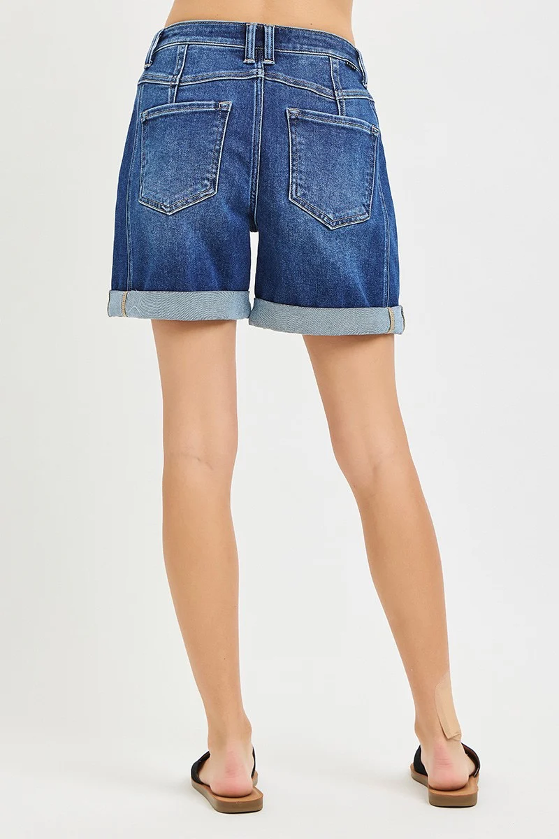 High Rise Seamed Roll Up Short Dark - Image 3