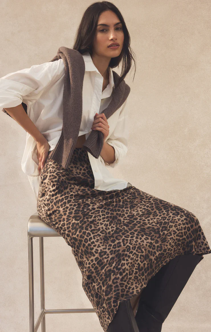 Izabel Leopard Skirt Desert Tan - Image 4