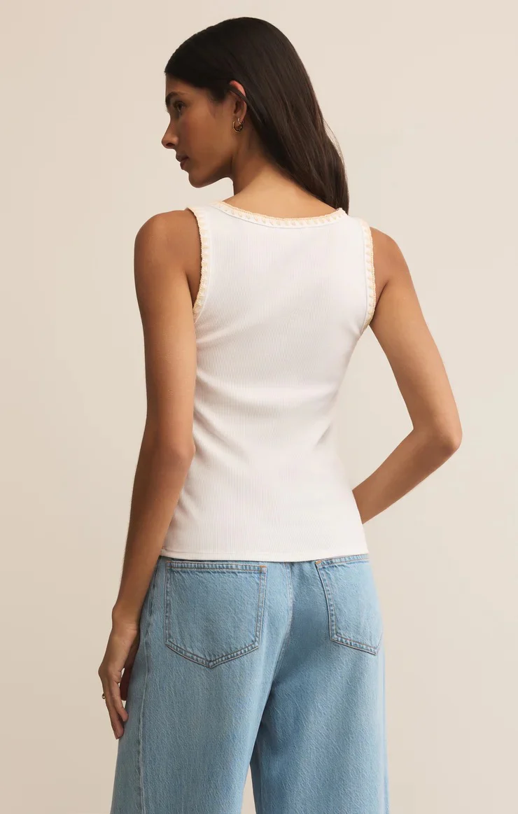 Jaidynn Rib Tank White - Image 2