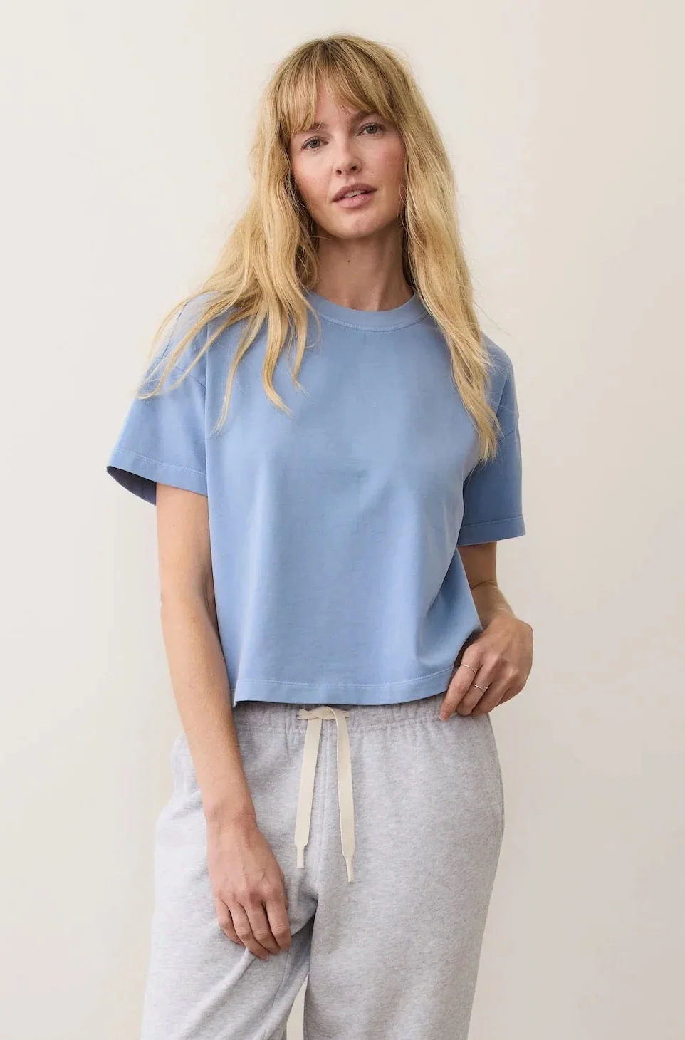 Luxe Sueded Tee Coastal Blue