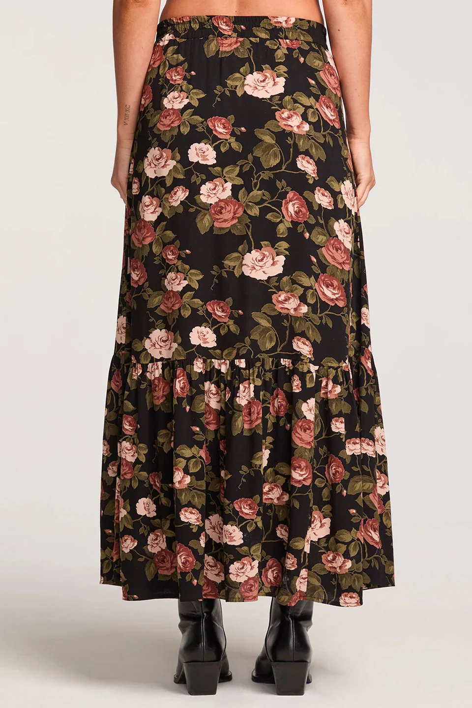 Maud Midi Skirt Black/Floral - Image 3