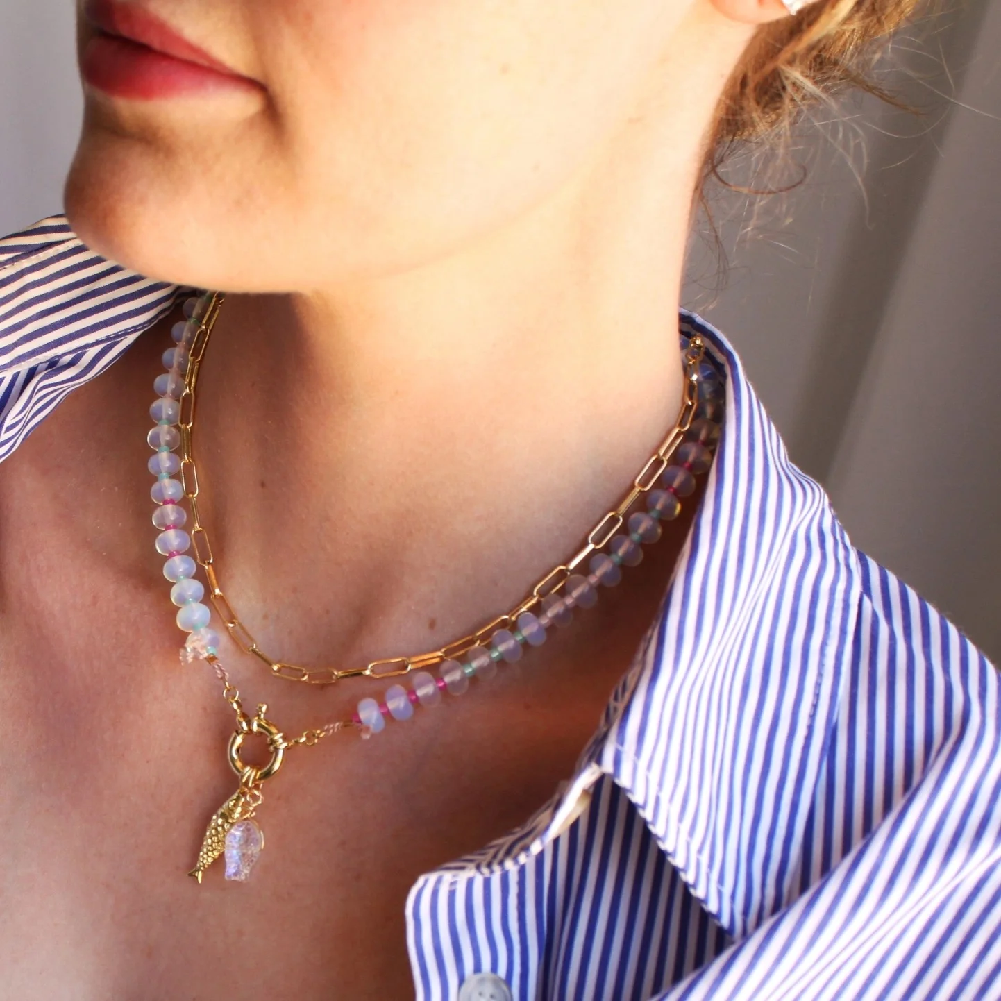 Mirage Stone Candy Fish Necklace - Image 2