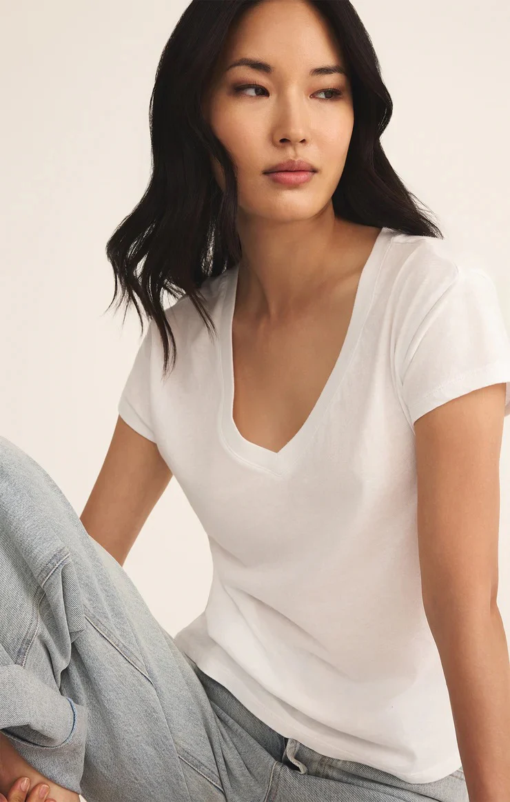 Modern V-Neck Tee White - Image 4