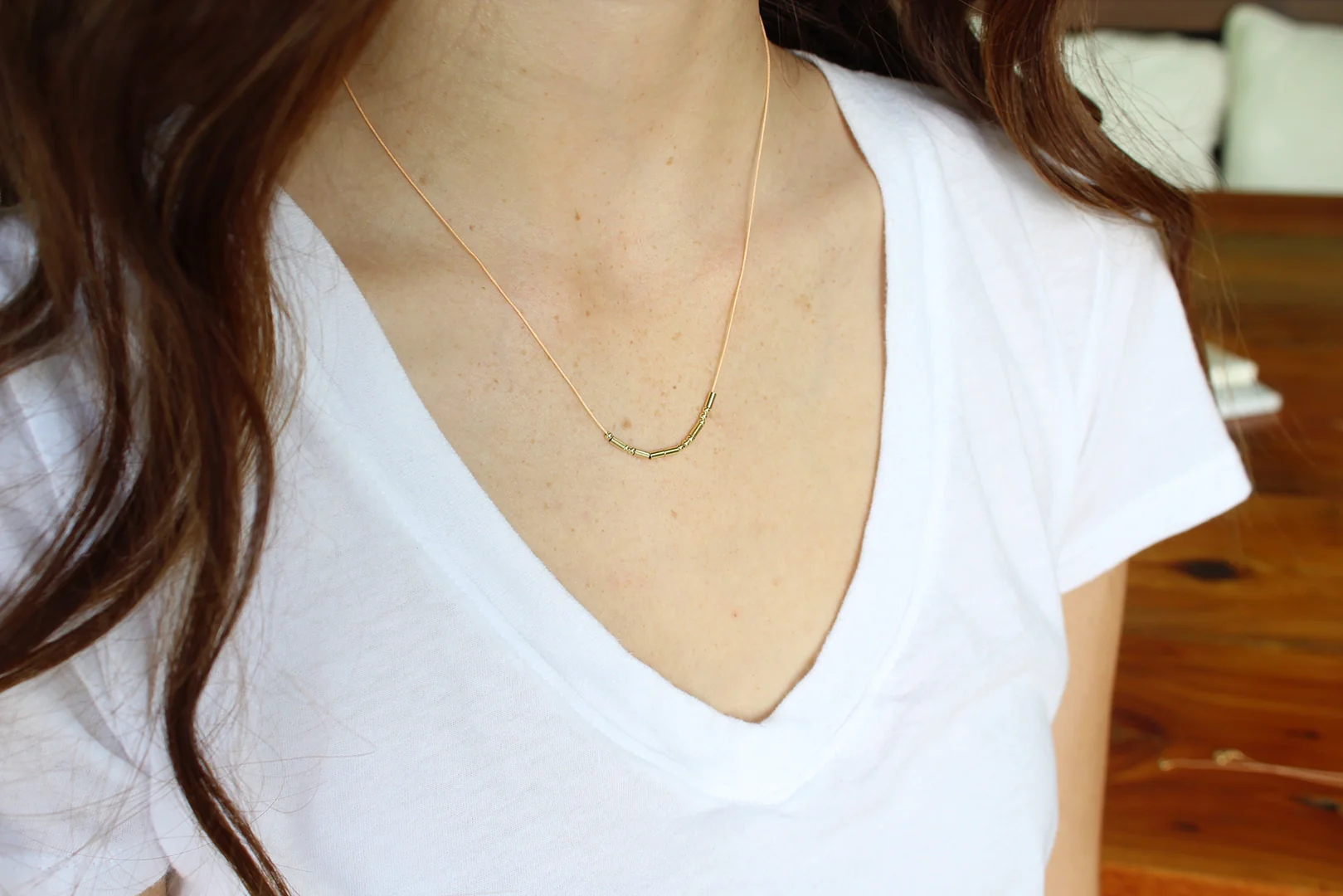 Morse Code Gold Necklace - Dreamer - Image 2