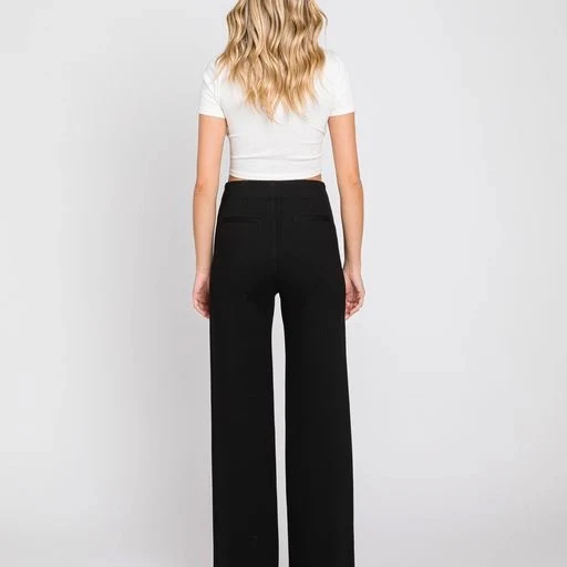 Ponte Trouser Wide Leg Black - Image 4