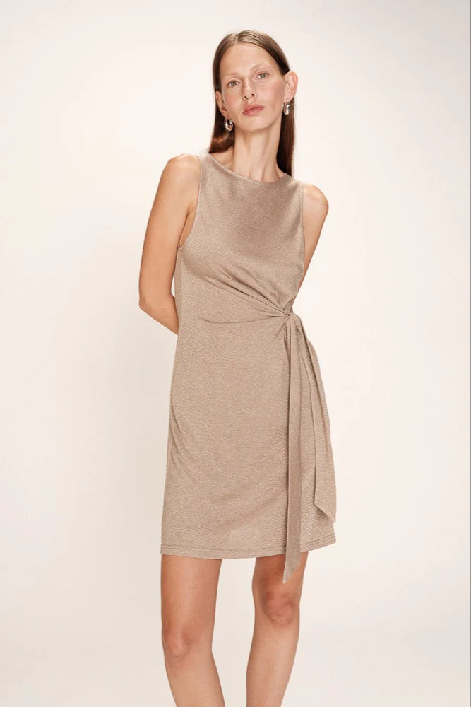 Rolling Lurex Dress Taupe