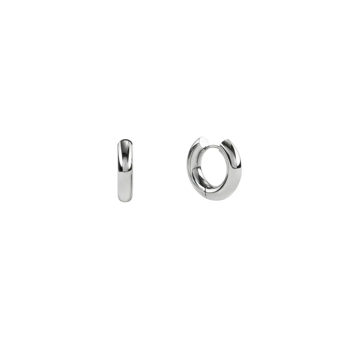 Silver Chunky Hoops Mini - Image 2