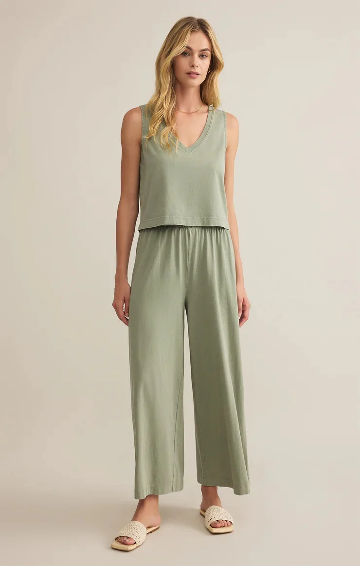 Sloane V-Neck Top Avocado - Image 3