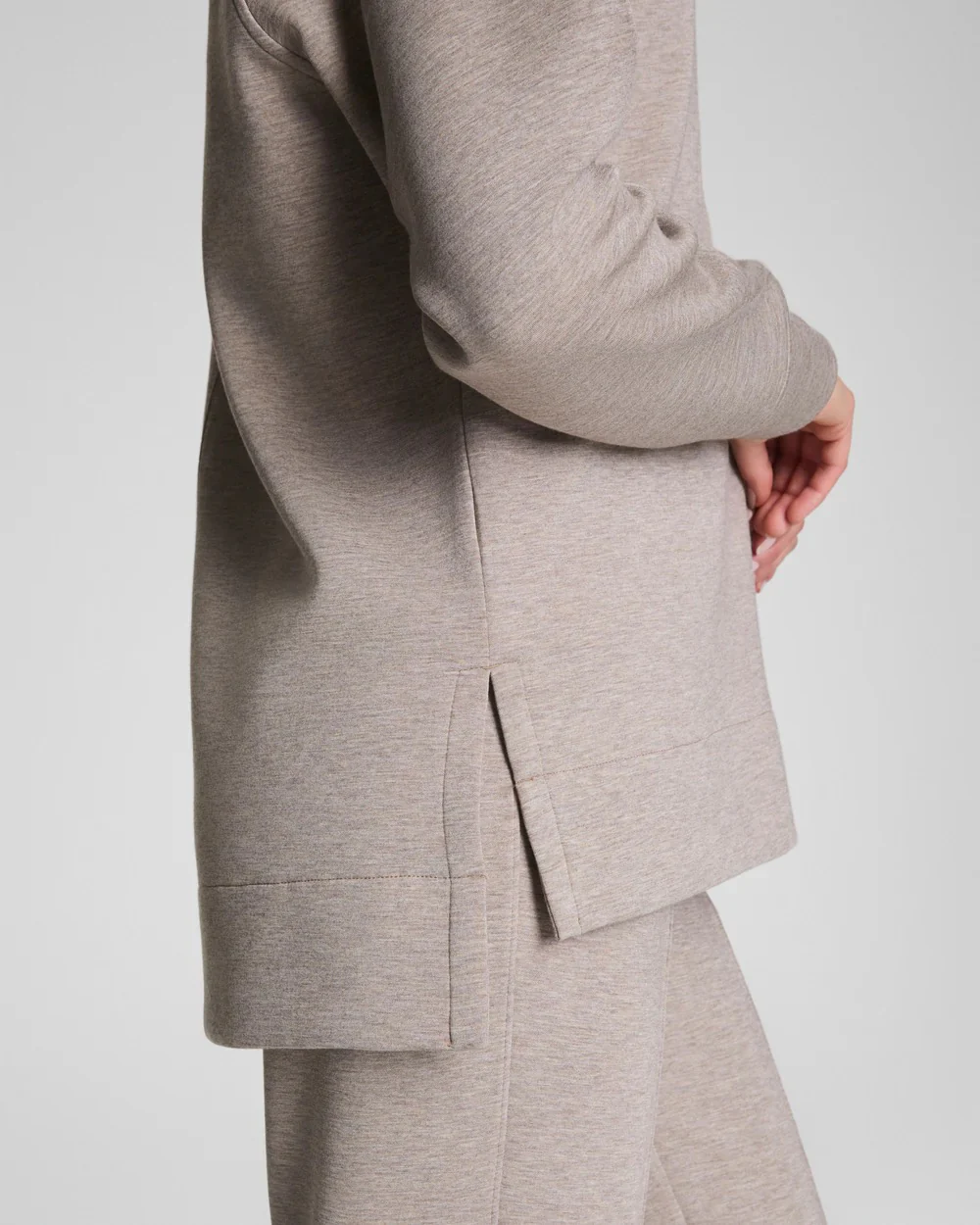 Spanx Air Essentials Brushed Half Zip Tunic Heather Birch - Image 4