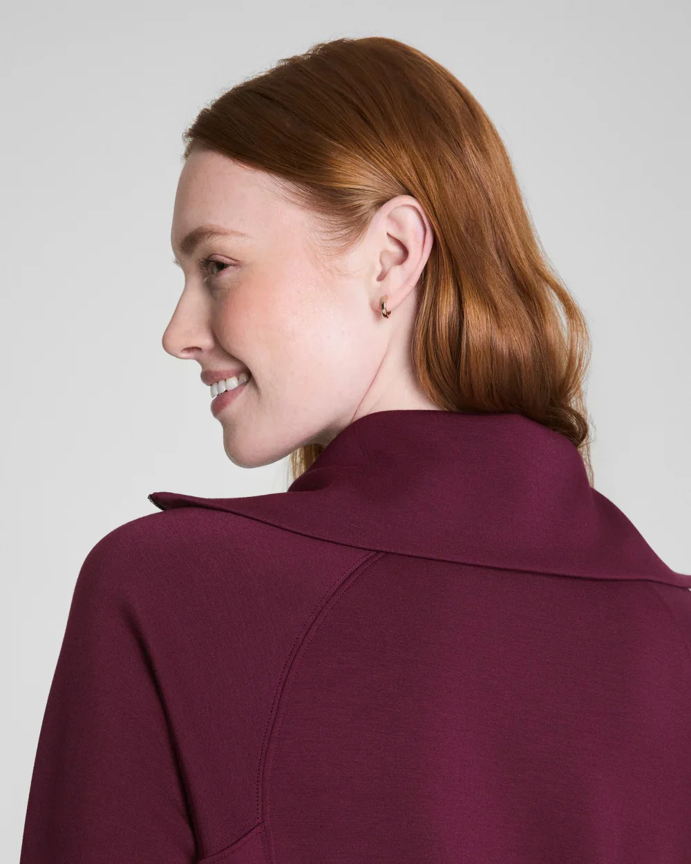 Spanx Air Essentials Half Zip Plum Berry - Image 4