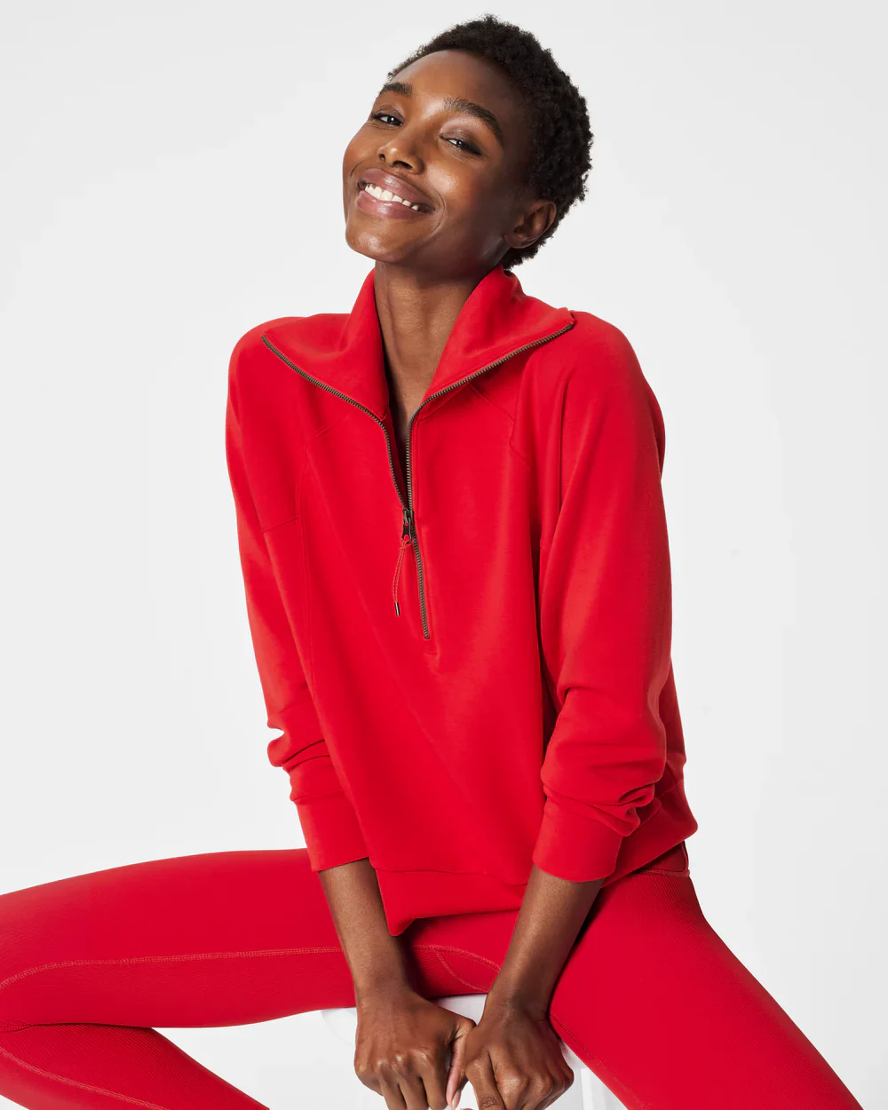 Spanx Air Essentials Half Zip Red - Image 3