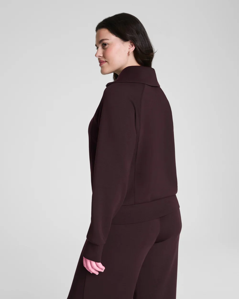 Spanx Air Essentials Half Zip Truffle Brown - Image 2