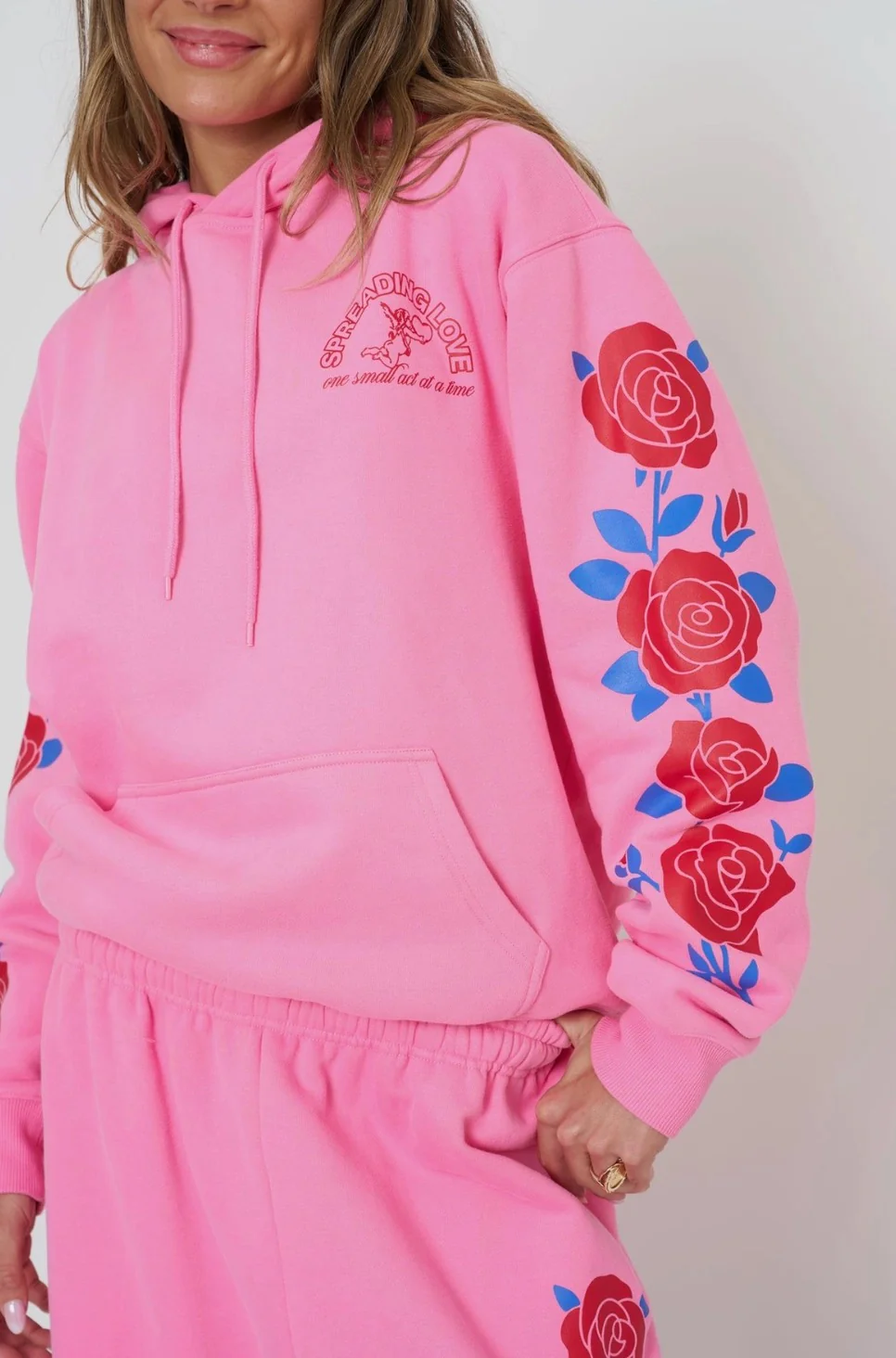 Spreading Love Hoodie Pink - Image 4