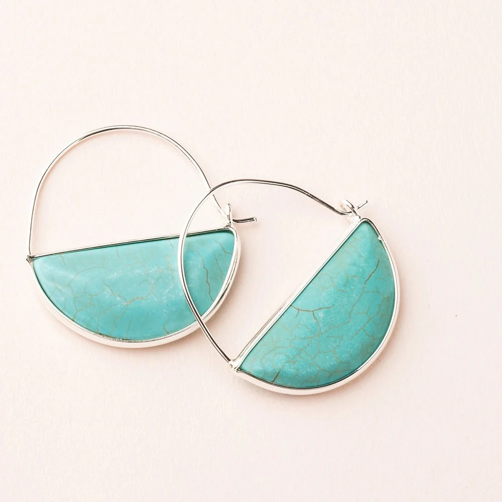 Stone Prism Hoop Earrings - Image 4