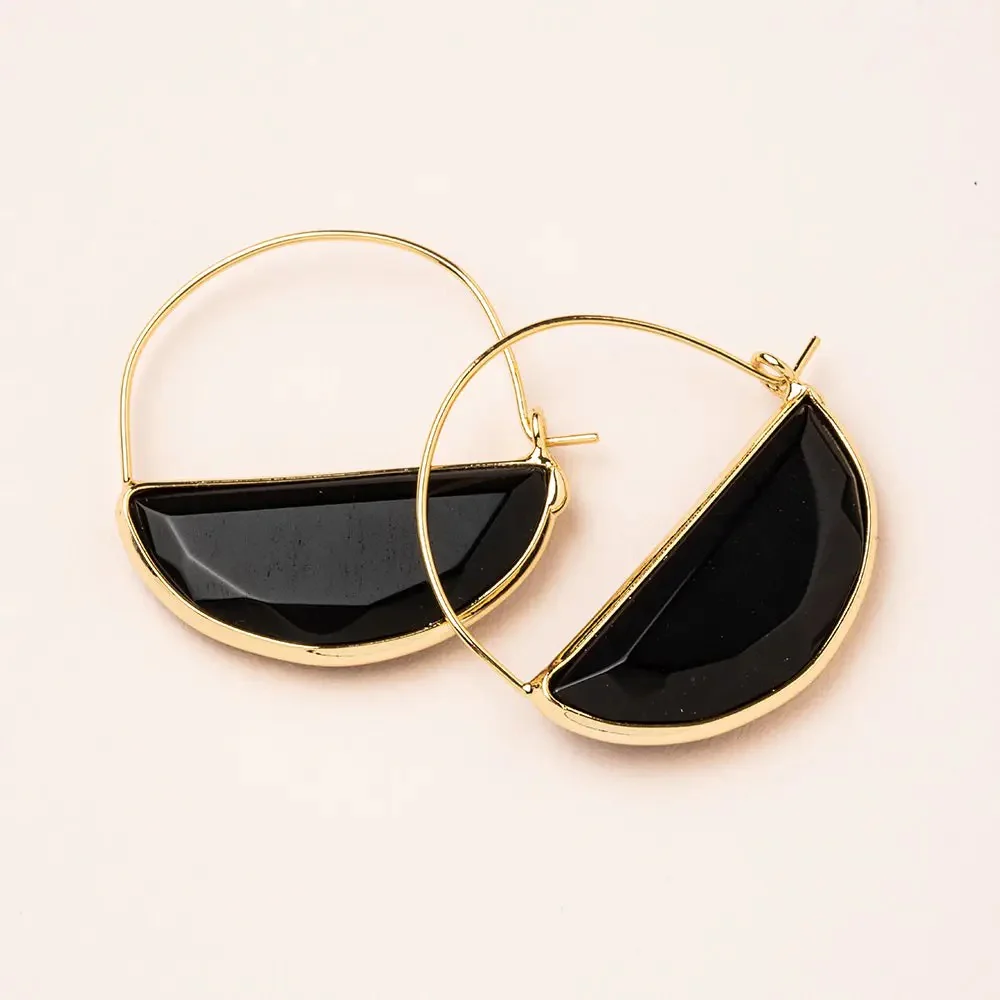 Stone Prism Hoop Earrings - Image 5