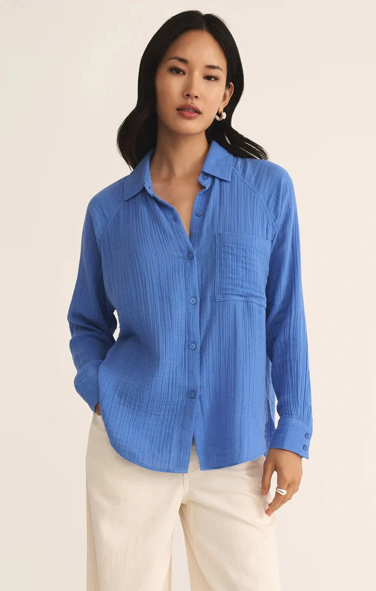 The Perfect Airy Top Bay Blue