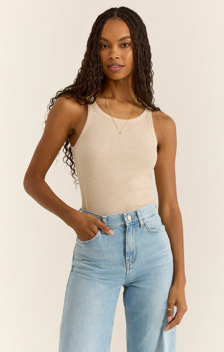 Torren Rib Tank Light Oatmeal Heather