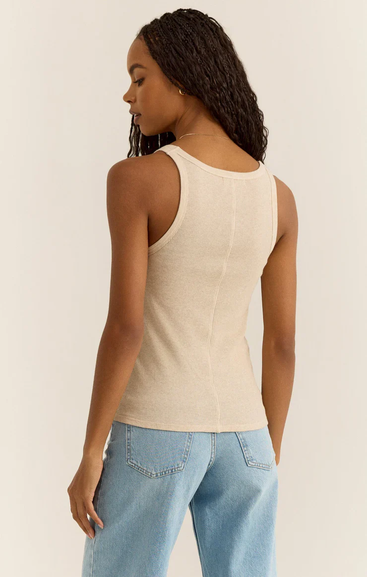 Torren Rib Tank Light Oatmeal Heather - Image 5