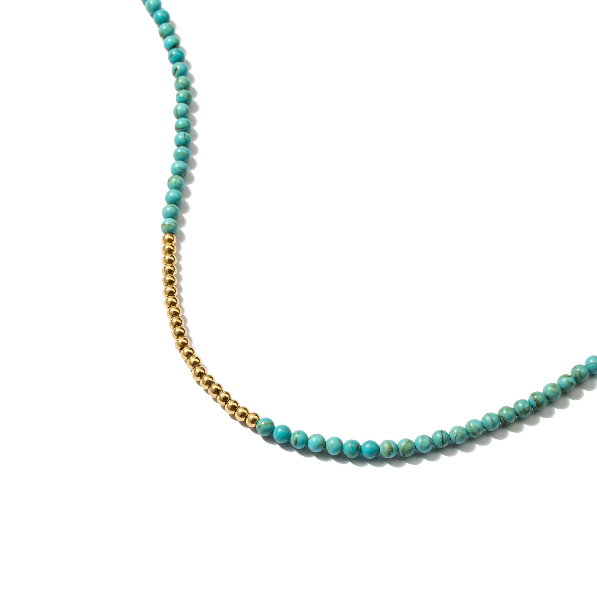 Turquoise Beaded Necklace 14" + 3" Extender (Waterproof) - Image 3