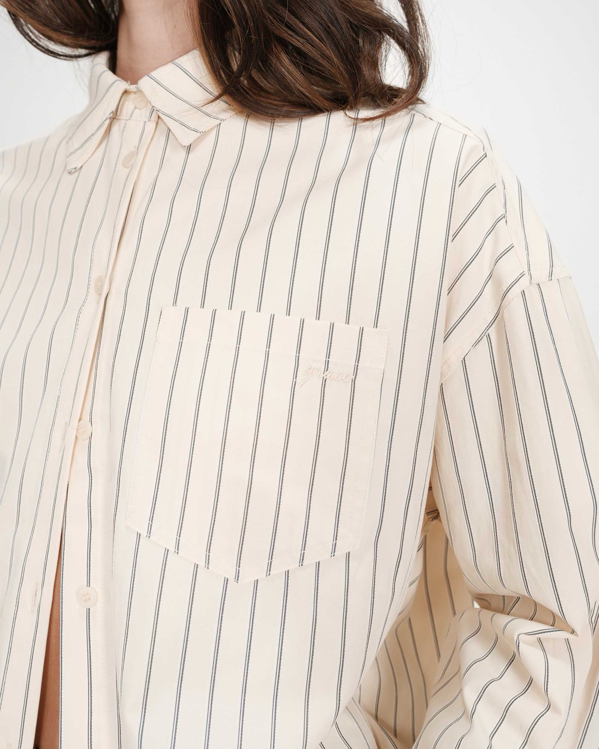 Valerie Stripe Shirt Vanilla - Image 2