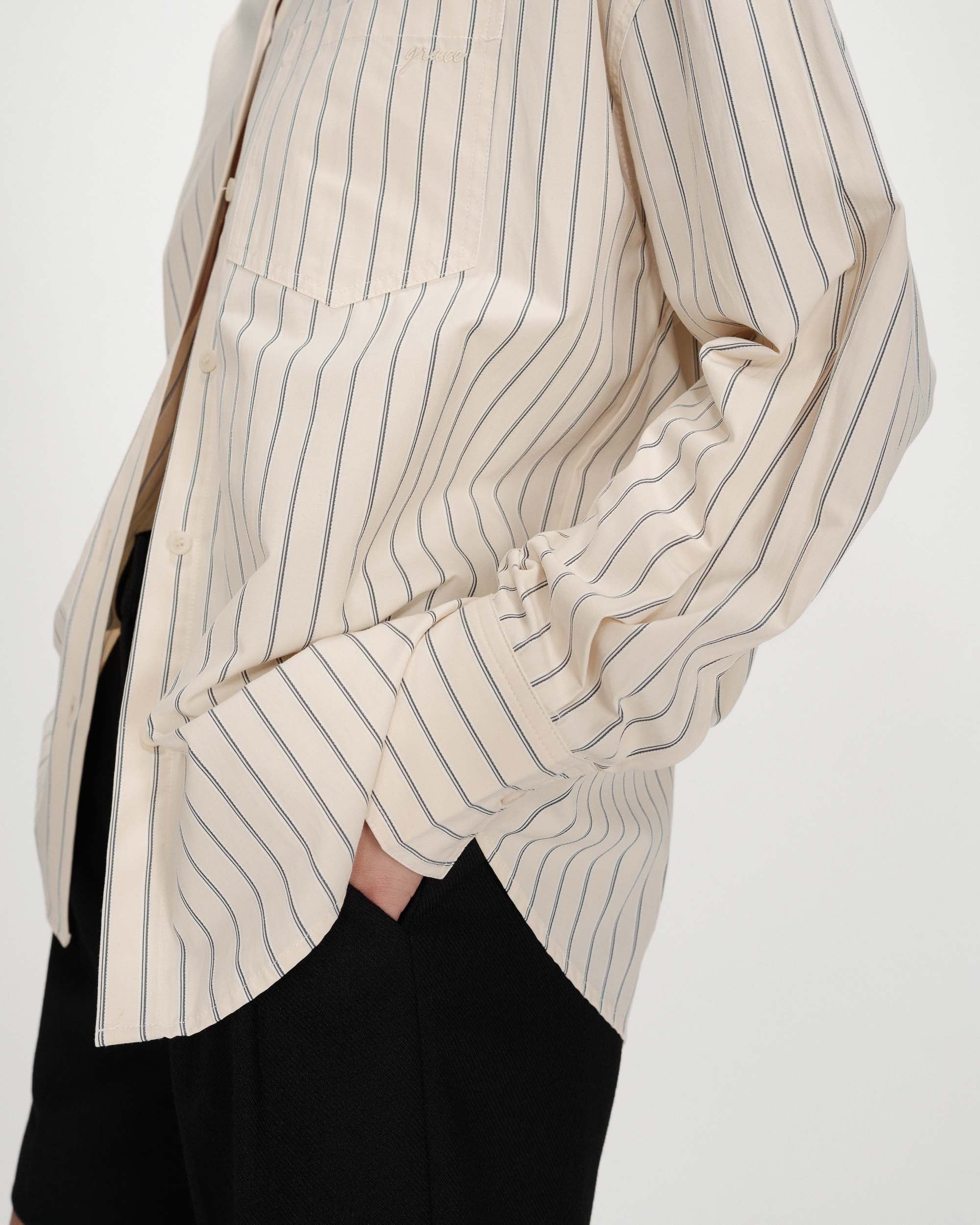 Valerie Stripe Shirt Vanilla - Image 3