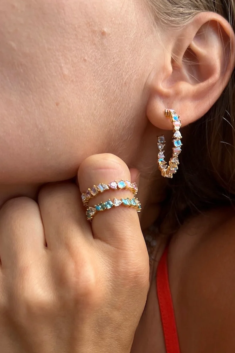 Vienna Hoops - Pink Opal - Image 3