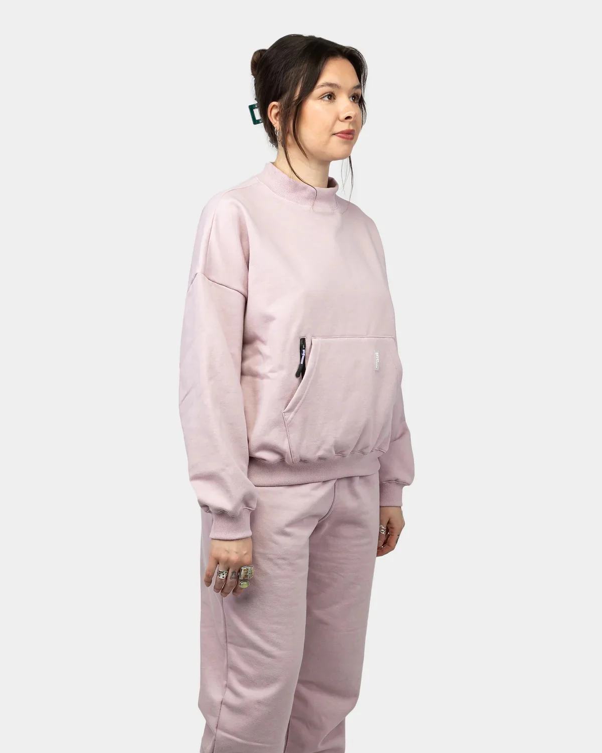Women's Cloudburst Mock Crew (Water-Resistant) Blush - Image 4
