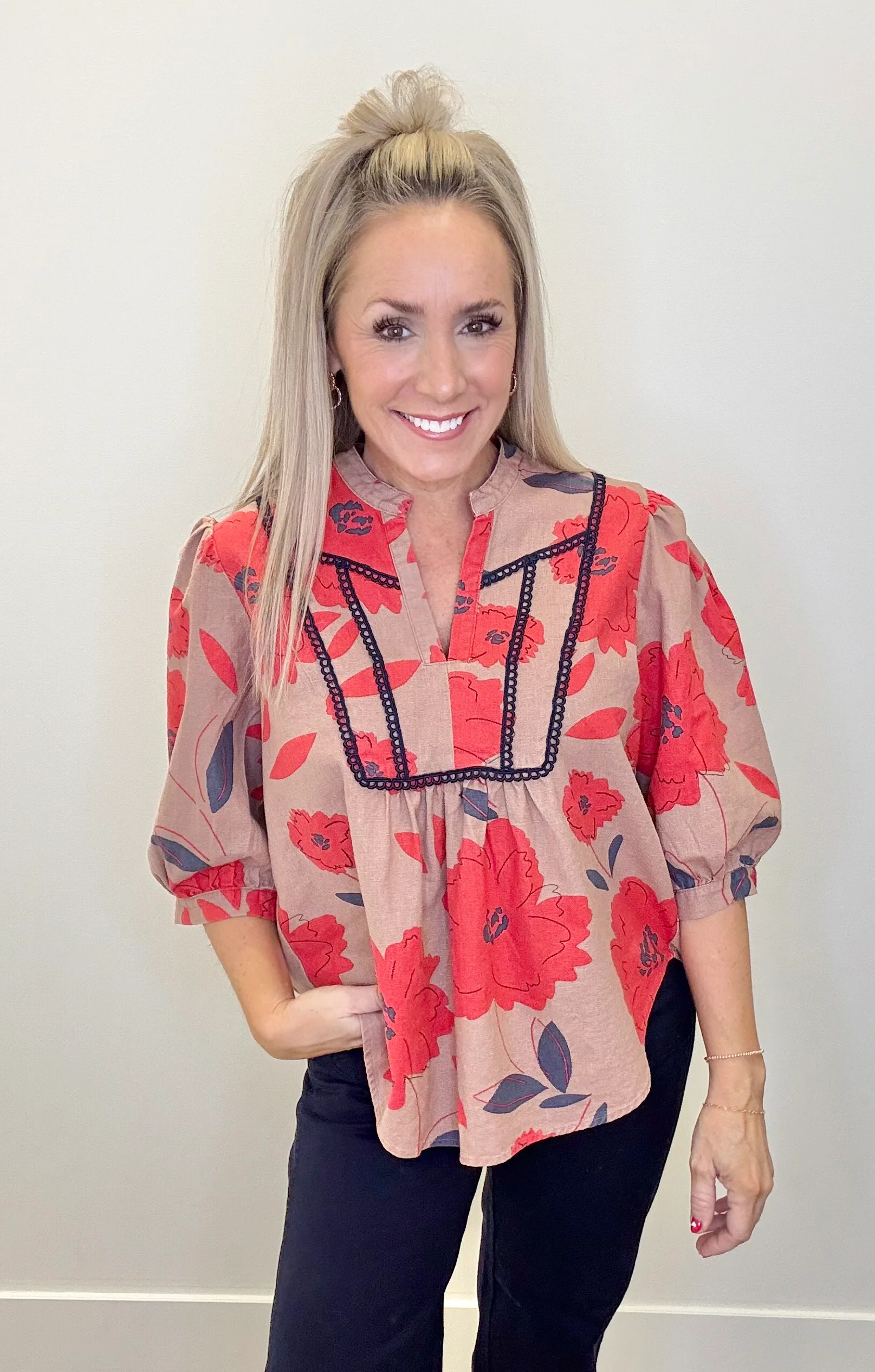 Zyler Flowy Blouse Desert Floral